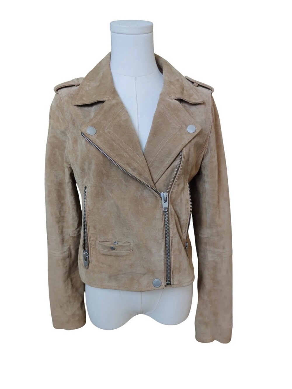Blank NYC Tan Leather Moto Jacket